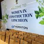 Welcome to Women in Construction Luncheon TV screen sponsored by Thornton